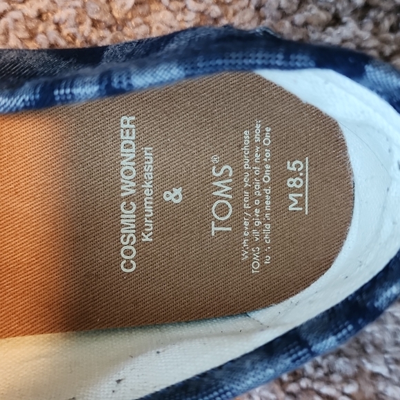 TOMS Cosmic Wonder Kurumekekasuri blue men's canvas shoes-8.5 - Picture 7 of 10